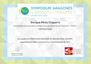 ¿Todavía no tienes tu certificado del SYMPOSIUM ARAGONÉS DE GESTIÓN EN EL DEPORTE?