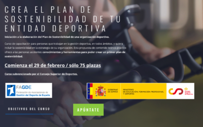 Formación online para crear el plan de sostenibilidad de entidades deportivas